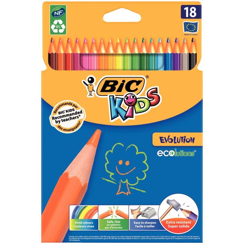 Etui de 12 crayons de couleurs Bic Kids Evolution - La Grande