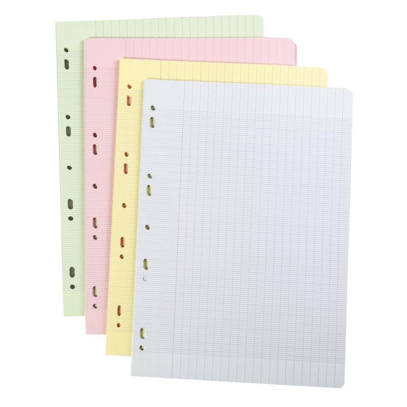 Bloc de 30 fiches bristol perforées colorées, 14,8 x 21 cm, petits  carreaux, papier certifié pefc